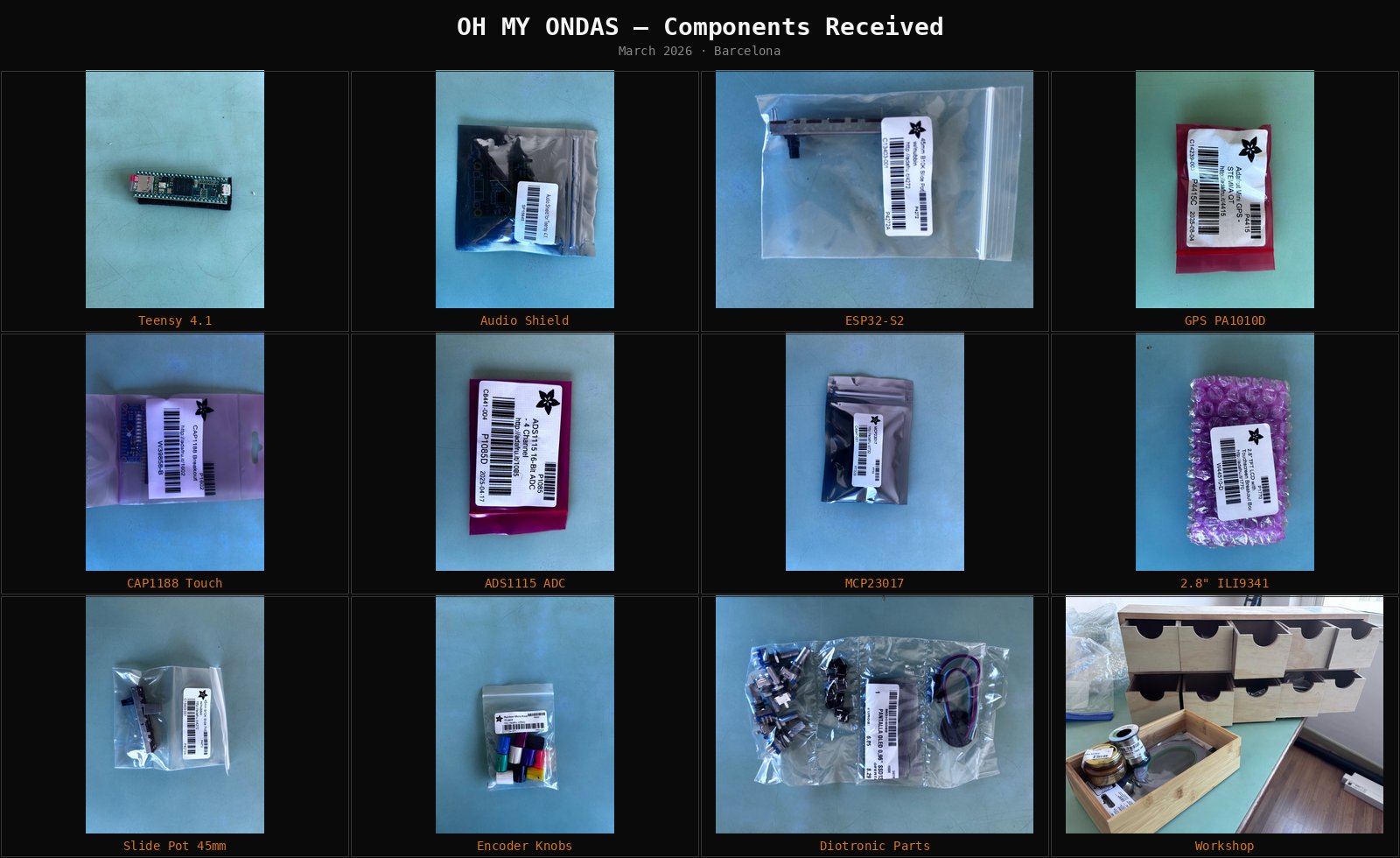 All components laid out on the workbench